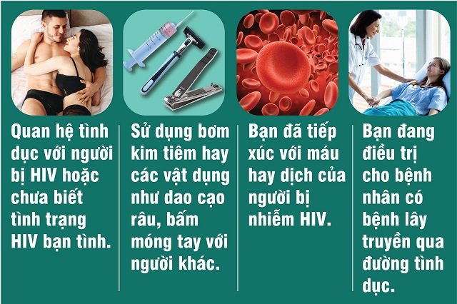Những trường hợp có khả năng bị lây nhiễm HIV cao